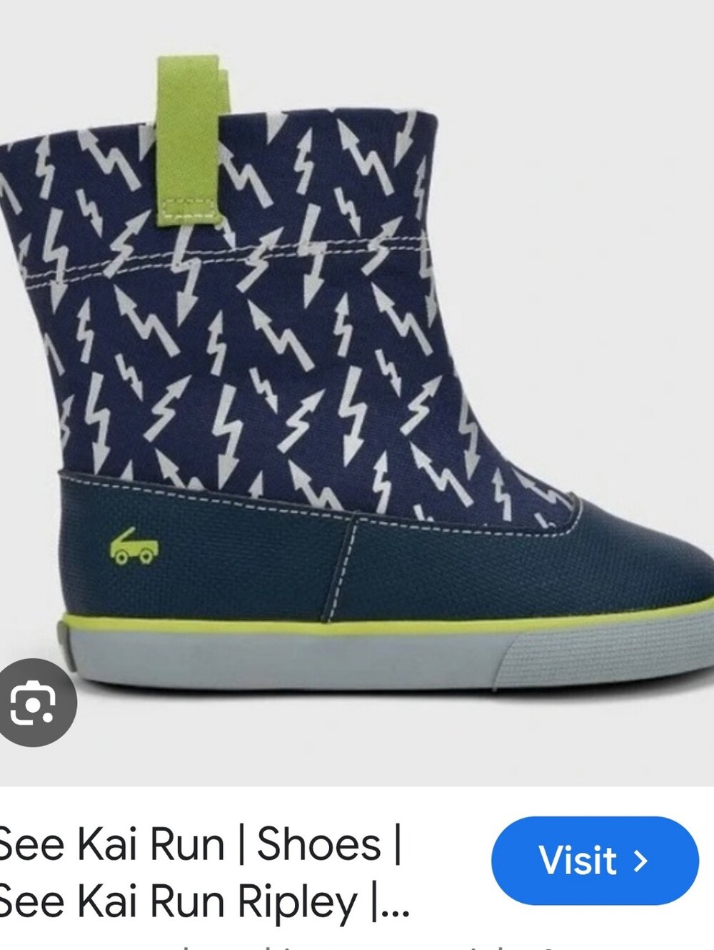 See Kai Run Kids Navy and Yellow Lightning Booties